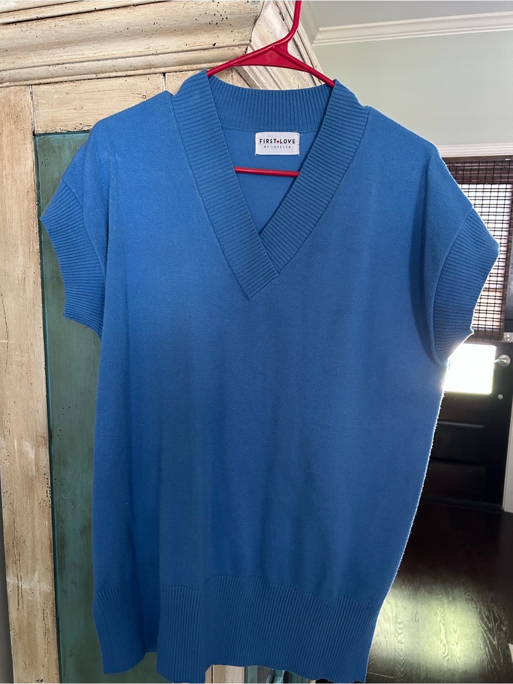 First Love Cobalt V-Neck Knit Tank
